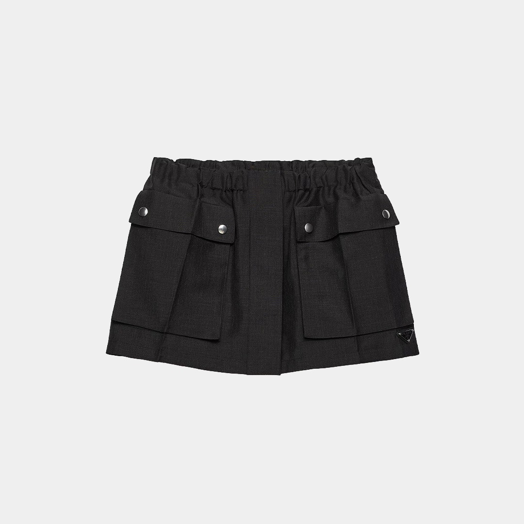 [Prada] 프라다 키드 모헤어 미니스커트