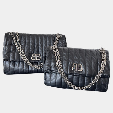 [Balenciaga] 발렌시아가 모나코 퀼팅 체인 백 블랙