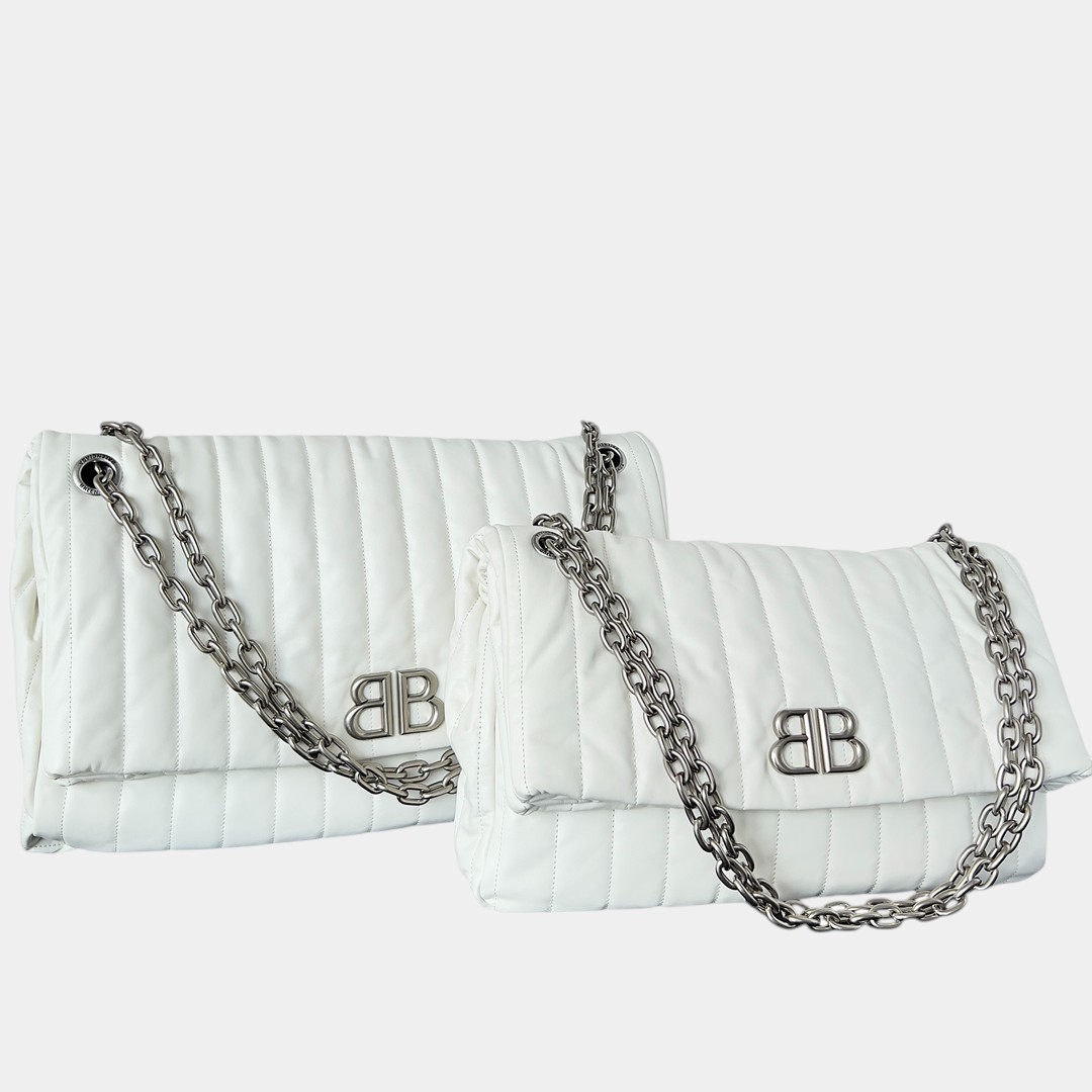 [Balenciaga] 발렌시아가 모나코 퀼팅 체인 백 화이트
