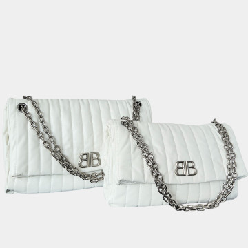 [Balenciaga] 발렌시아가 모나코 퀼팅 체인 백 화이트