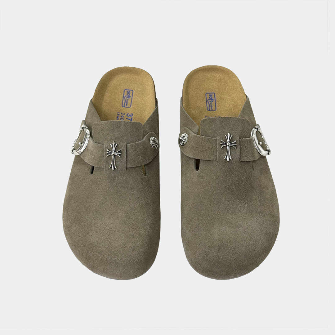 [Birkenstock x Chrome Hearts] 버켄스탁 x 크롬하츠 보스턴 스웨이드 뮬 / 십자가(Cross)
