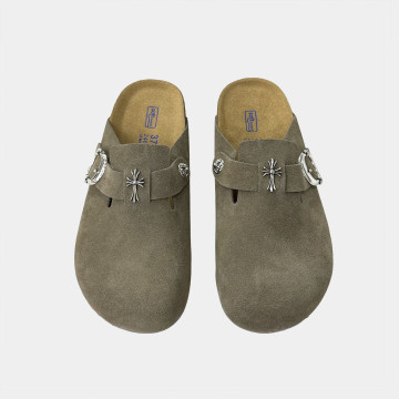 [Birkenstock x Chrome Hearts] 버켄스탁 x 크롬하츠 보스턴 스웨이드 뮬 / 십자가(Cross)