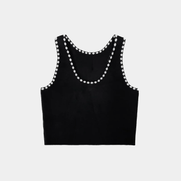 [Chrome Hearts] 크롬하츠 크로스 프린트 크롭 니트 탱크탑