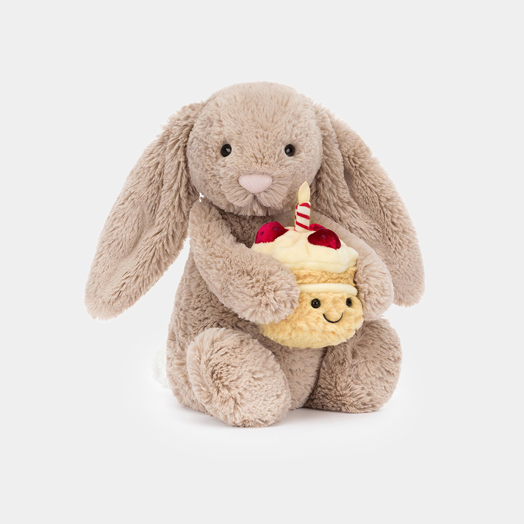 [Jellycat] 젤리캣 바쉬풀 베이지 버니 버스데이