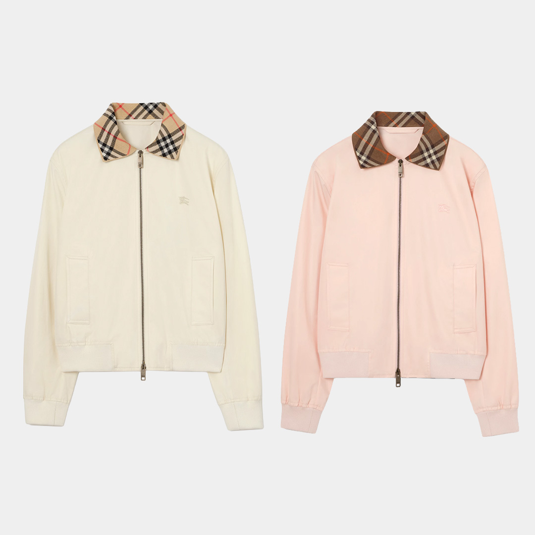 [Burberry] 버버리 크롭 트로피컬 개버딘 헤이필드 해링턴 재킷