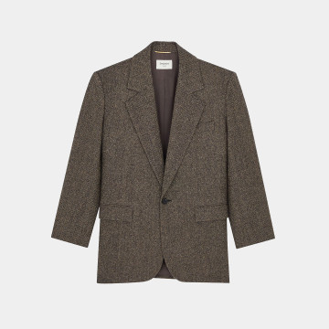 [Saint Laurent] 생로랑 헤링본 울 소재 재킷